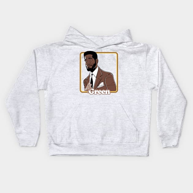 Al Green / Retro Aesthetic 70s Soul Fan Design Kids Hoodie by DankFutura